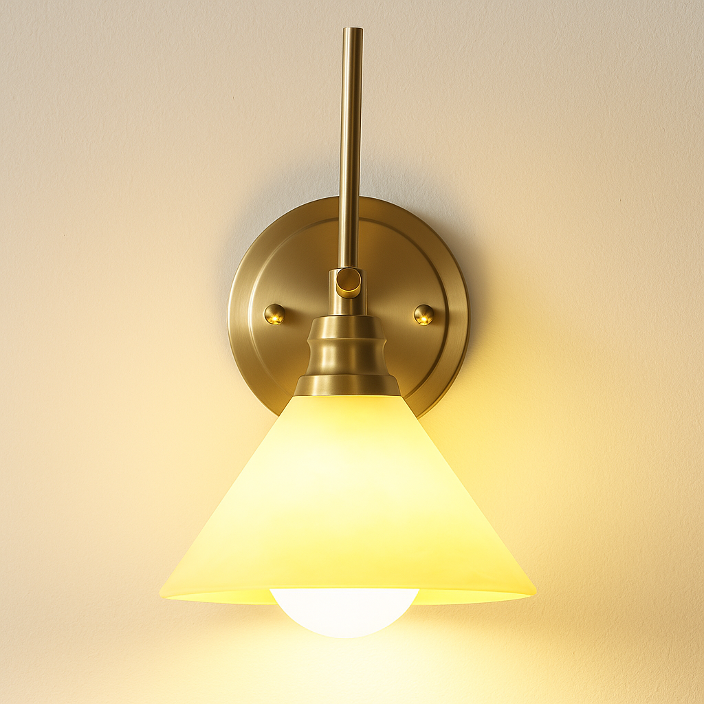 Luminária Arandela Moderna Minimalista Latão Vidro Aspen