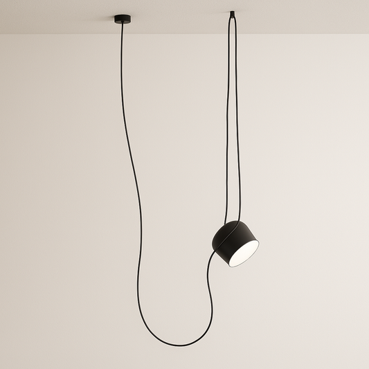 Luminária Pendente Moderna Minimalista Fantasy 1 Cúpula Preto Ø24cm