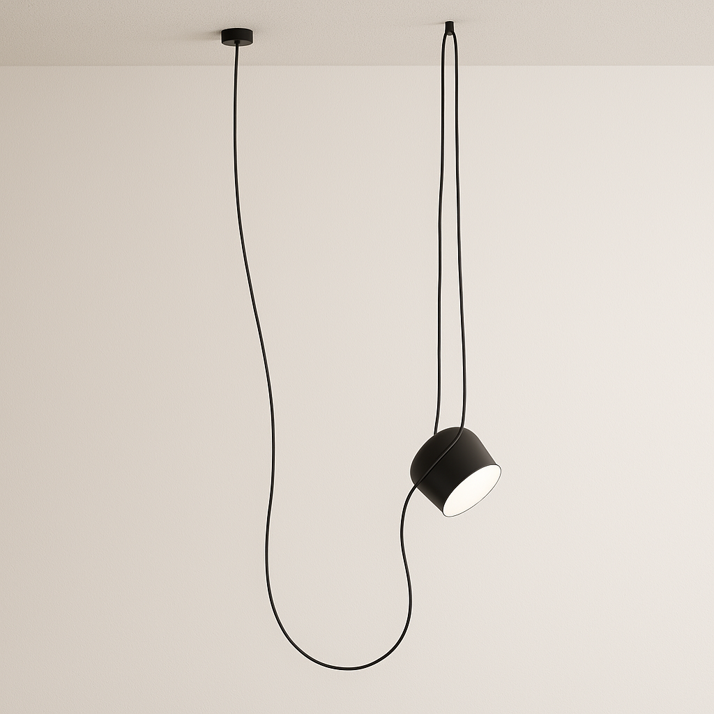 Luminária Pendente Moderna Minimalista Fantasy 1 Cúpula Preto Ø24cm