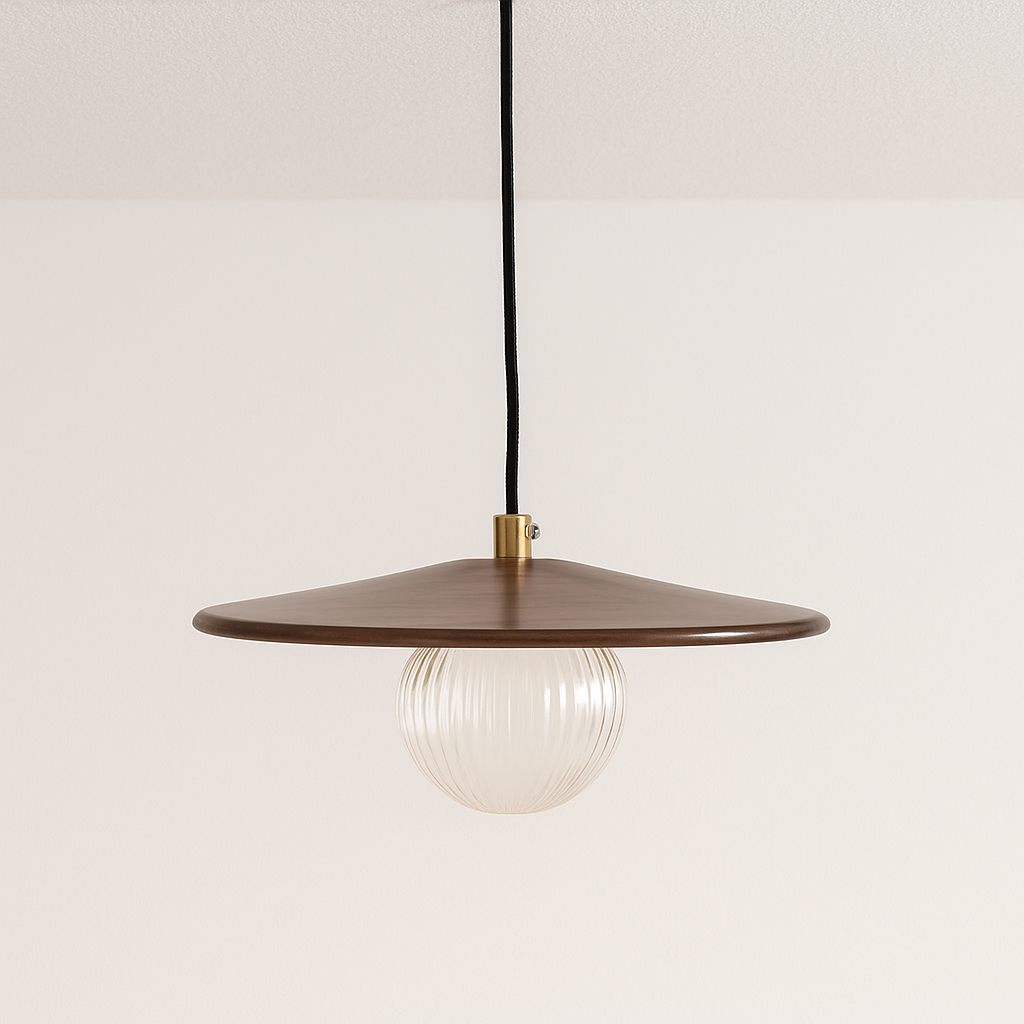 Luminária Pendente Moderna Minimalista Madeira Darla