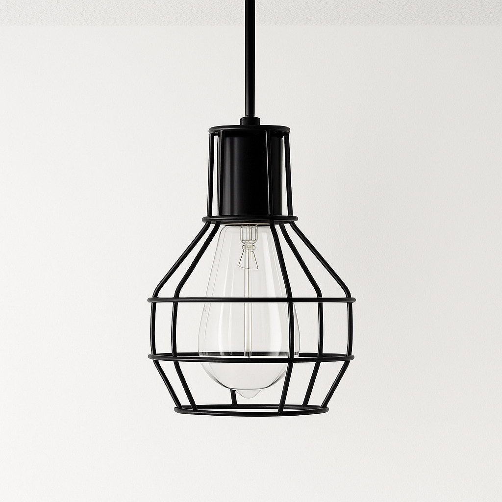 Luminária Pendente Moderno Industrial Retrô Aramado Lux