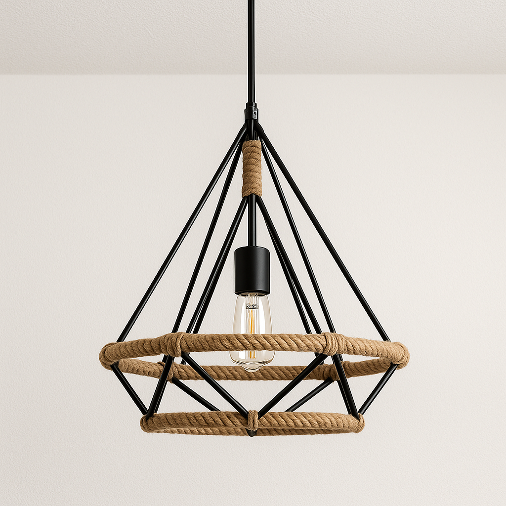 Luminária Pendente Moderna Minimalista Vime Metal Breeze