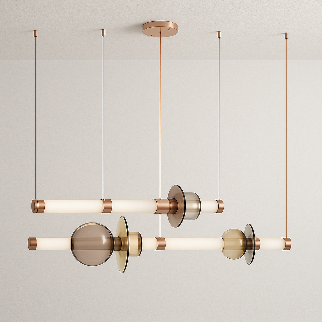 Luminária Pendente Moderna Minimalista Metal Vidro Satalle