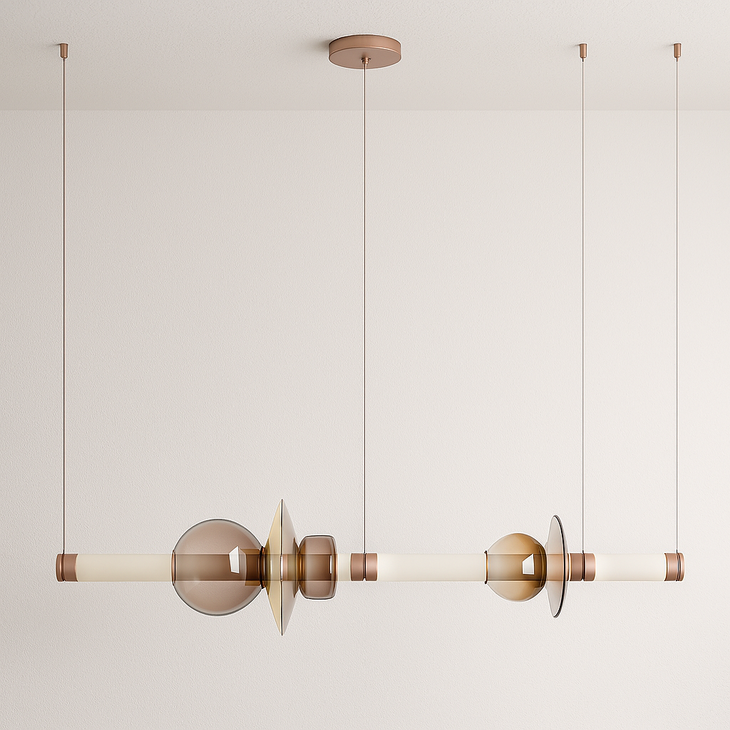 Luminária Pendente Moderna Minimalista Metal Vidro Satalle