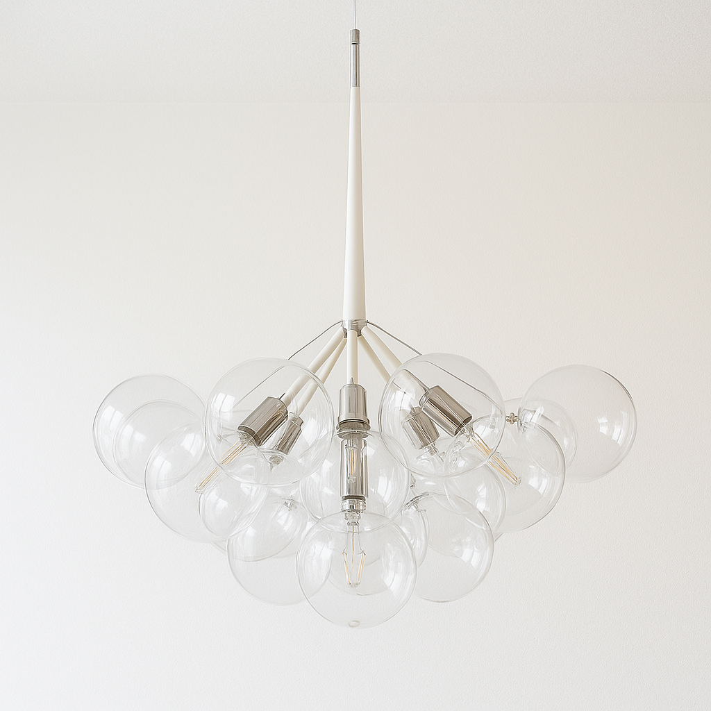 Luminária Pendente Moderno Clássico Globo Bolas Vidro Metal Netun