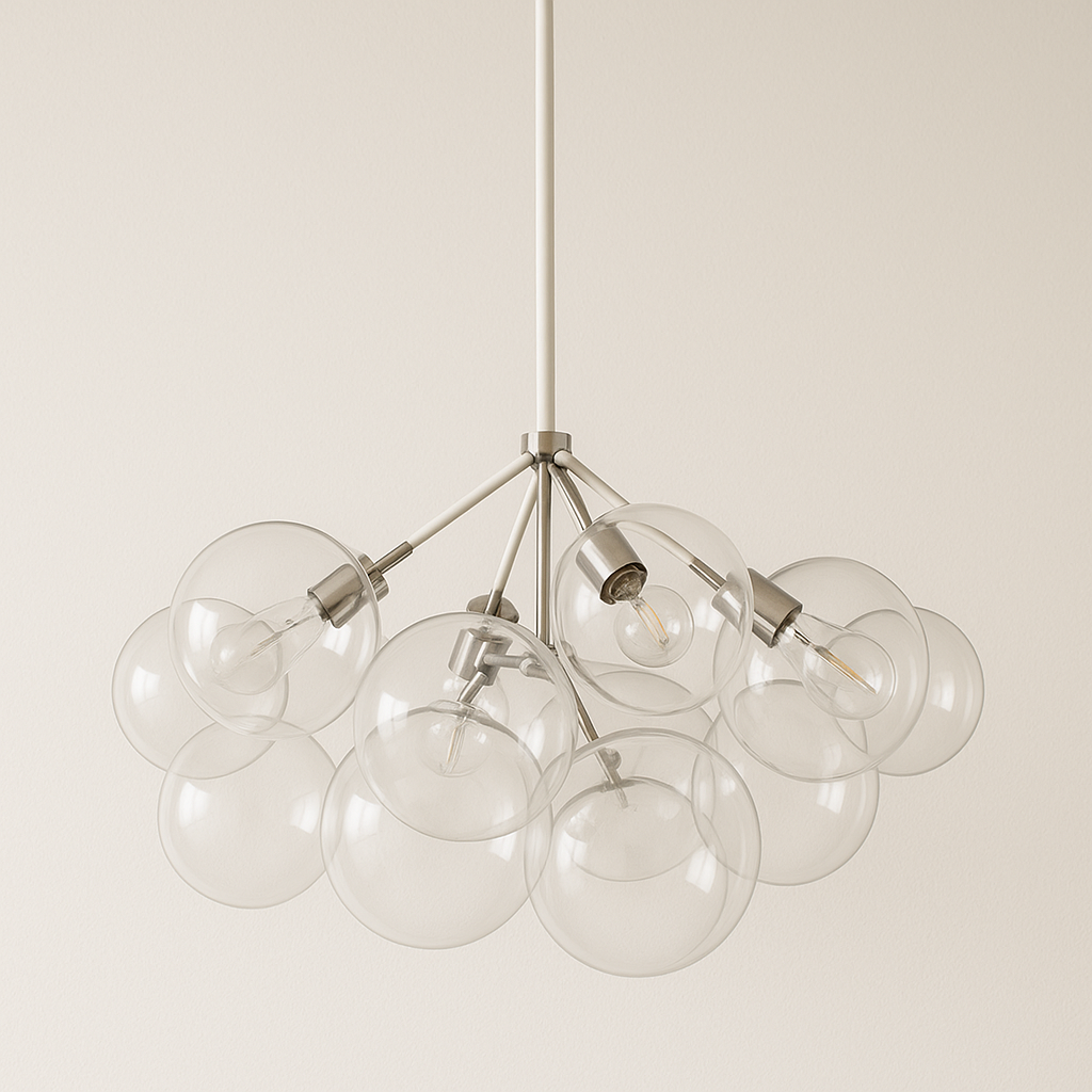 Luminária Pendente Moderno Clássico Globo Bolas Vidro Metal Netun