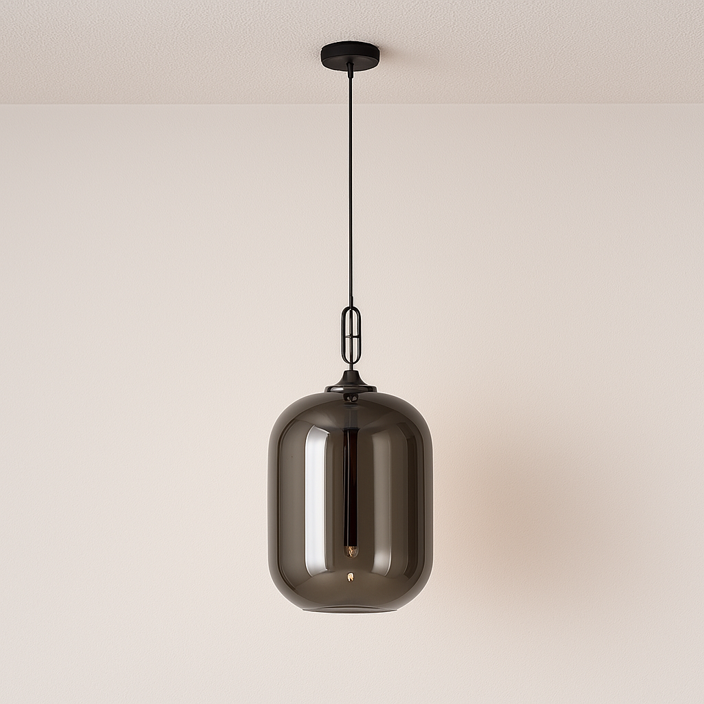 Luminária Pendente Moderna Minimalista Metal Vidro Khao
