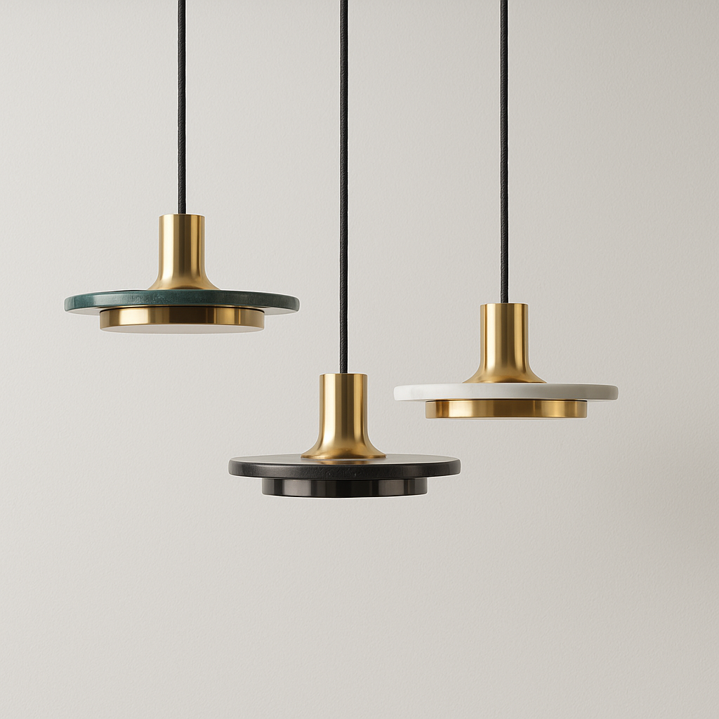 Luminária Pendente Minimalista Moderna Mármore Plate