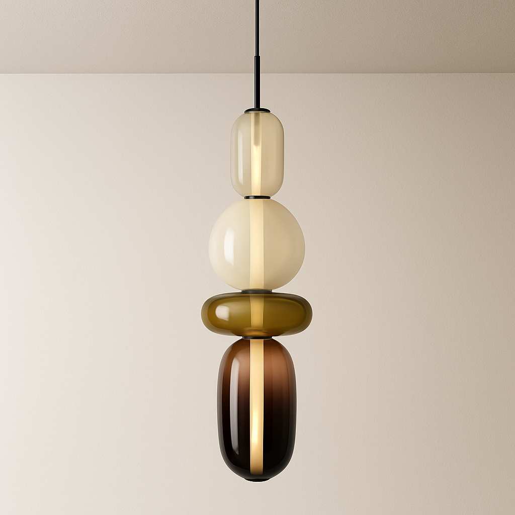 Luminária Pendente Moderno Minimalista Vidro Gapy Nui
