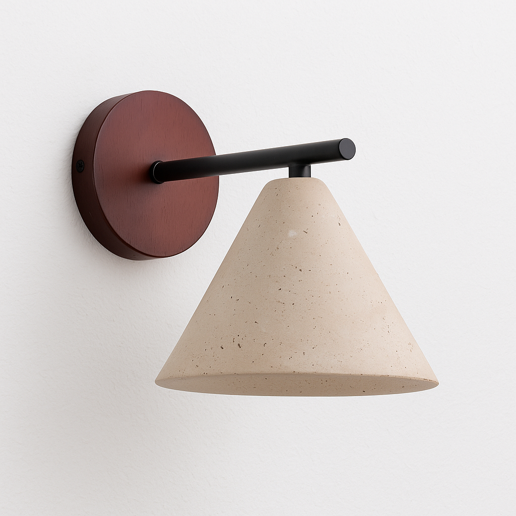 Luminária Arandela Moderna Minimalista Mármore Travertino Kora