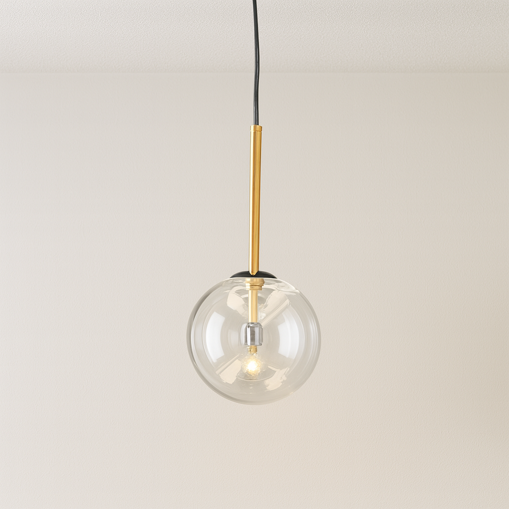 Luminária Pendente Moderna Minimalista Globo de Vidro Upper