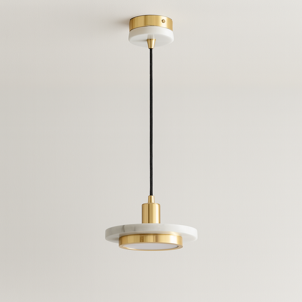 Luminária Pendente Minimalista Moderna Mármore Plate