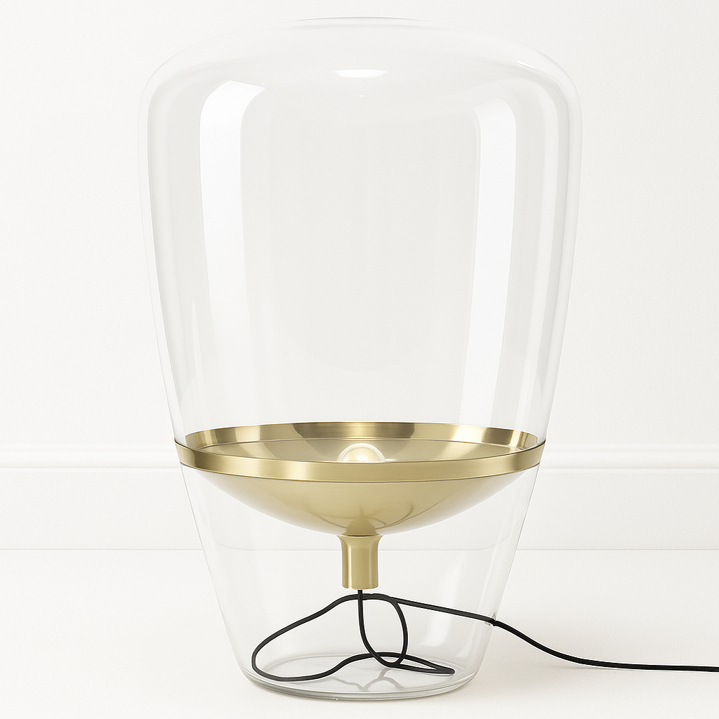 Luminária de Mesa Abajur Moderna Minimalista Vidro Kemp