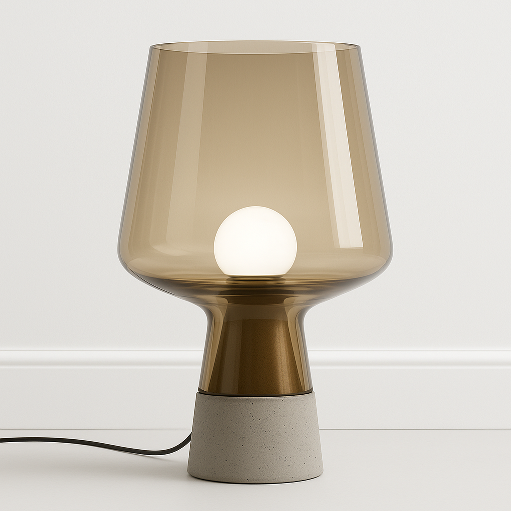 Luminária de Mesa Moderno Minimalista Vidro Concreto Aramezzo