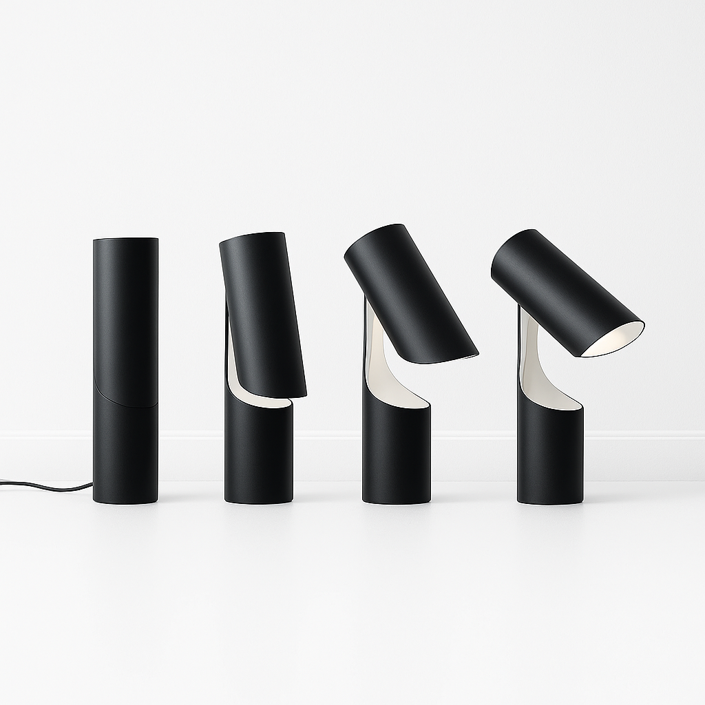 Luminária de Mesa Moderna Minimalista Metal Preto Hallie