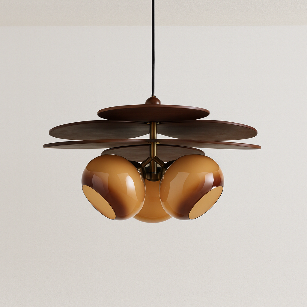 Luminária Pendente Moderna Minimalista Metal Vidro Tecido Ridala