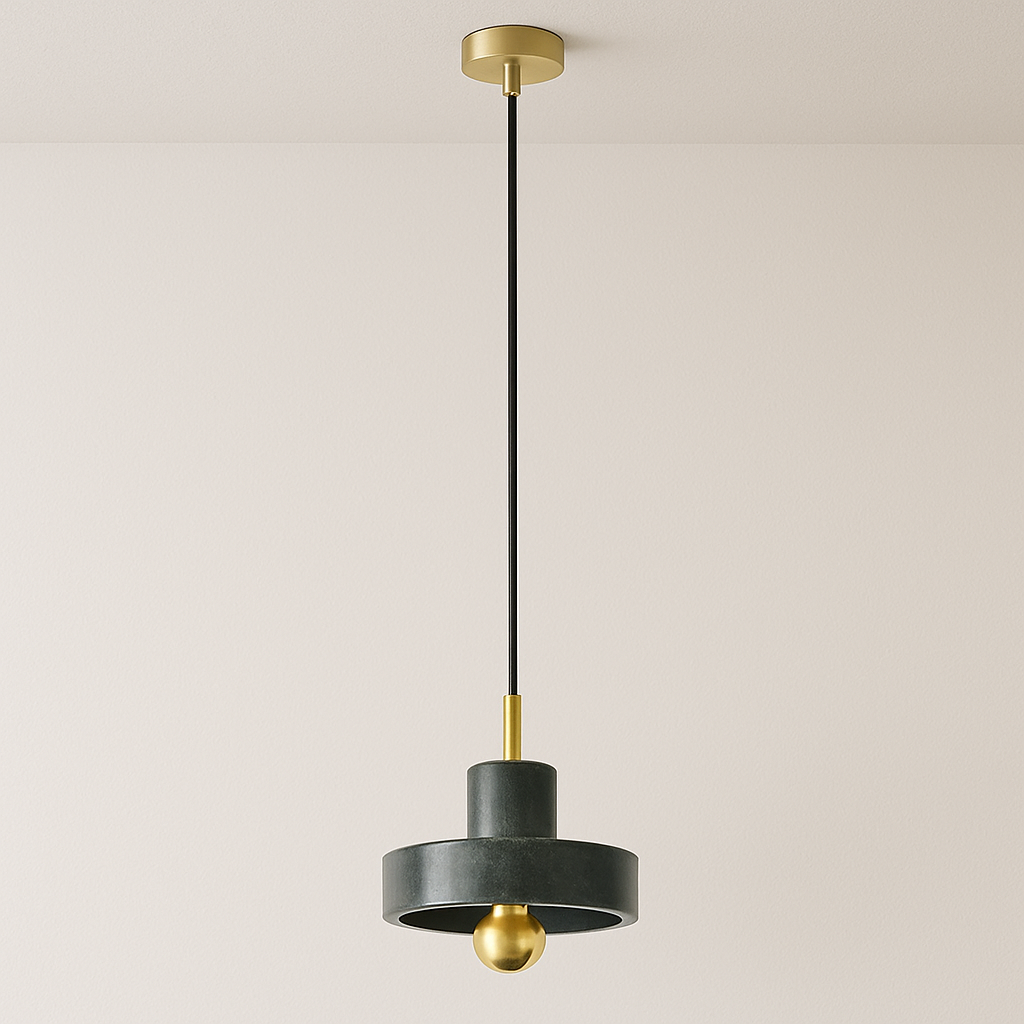Luminária Pendente Moderna Minimalista Metal Mármore Astra