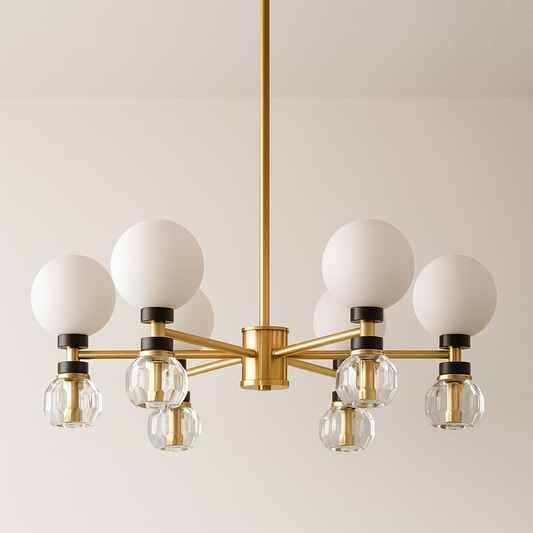 Luminária Pendente Lustre Moderna Minimalista Globos Cristal Quincy
