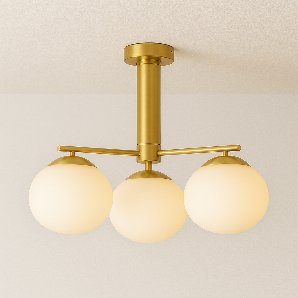 Luminária Plafon Moderna Minimalista Metal Vidro Kari