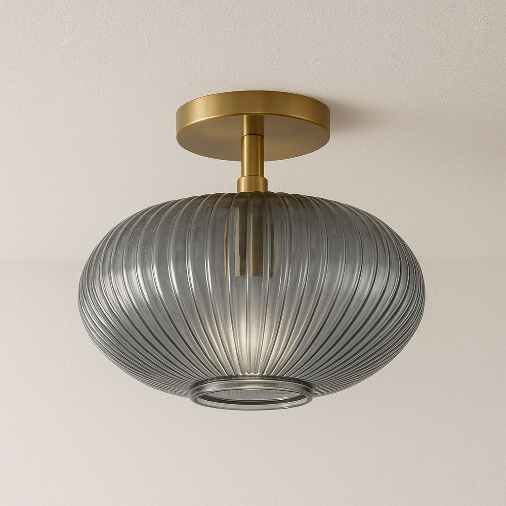 Luminária Plafon Moderna Minimalista Vidro Atter