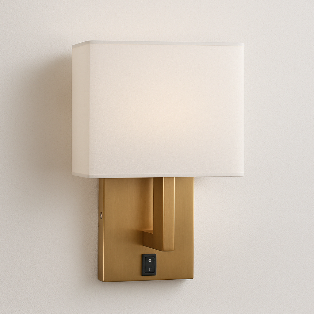 Luminária Arandela Minimalista Metal Tecido Phara