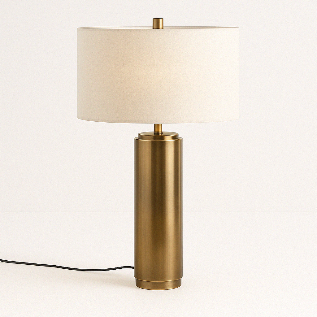Luminária de Mesa Abajur Moderna Minimalista Tecido Ciliato