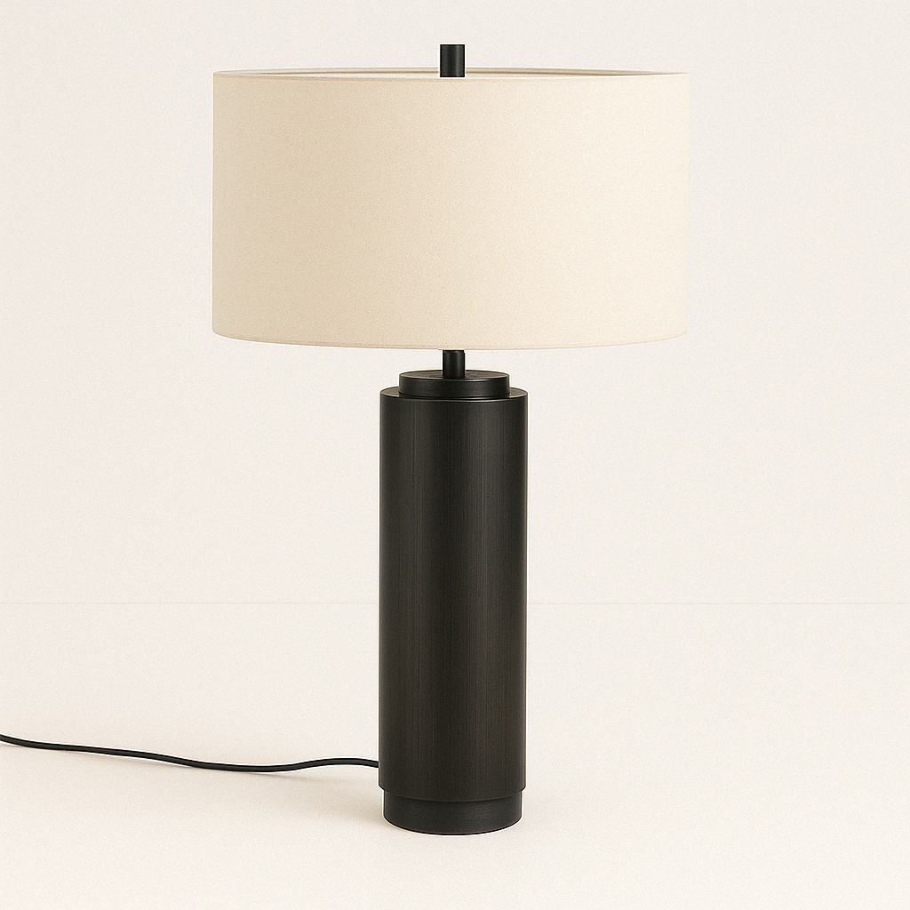 Luminária de Mesa Abajur Moderna Minimalista Tecido Ciliato