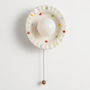 Luminária Arandela Infantil Clássico Cerâmica Vidro Metal Bergolo