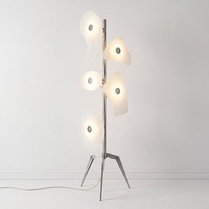 Luminária de Piso Moderna Minimalista Metal Acrílico Abidjan