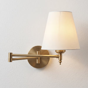 Luminária Arandela Articulada Clássica Retrô Vintage Tecido Metal Felpa