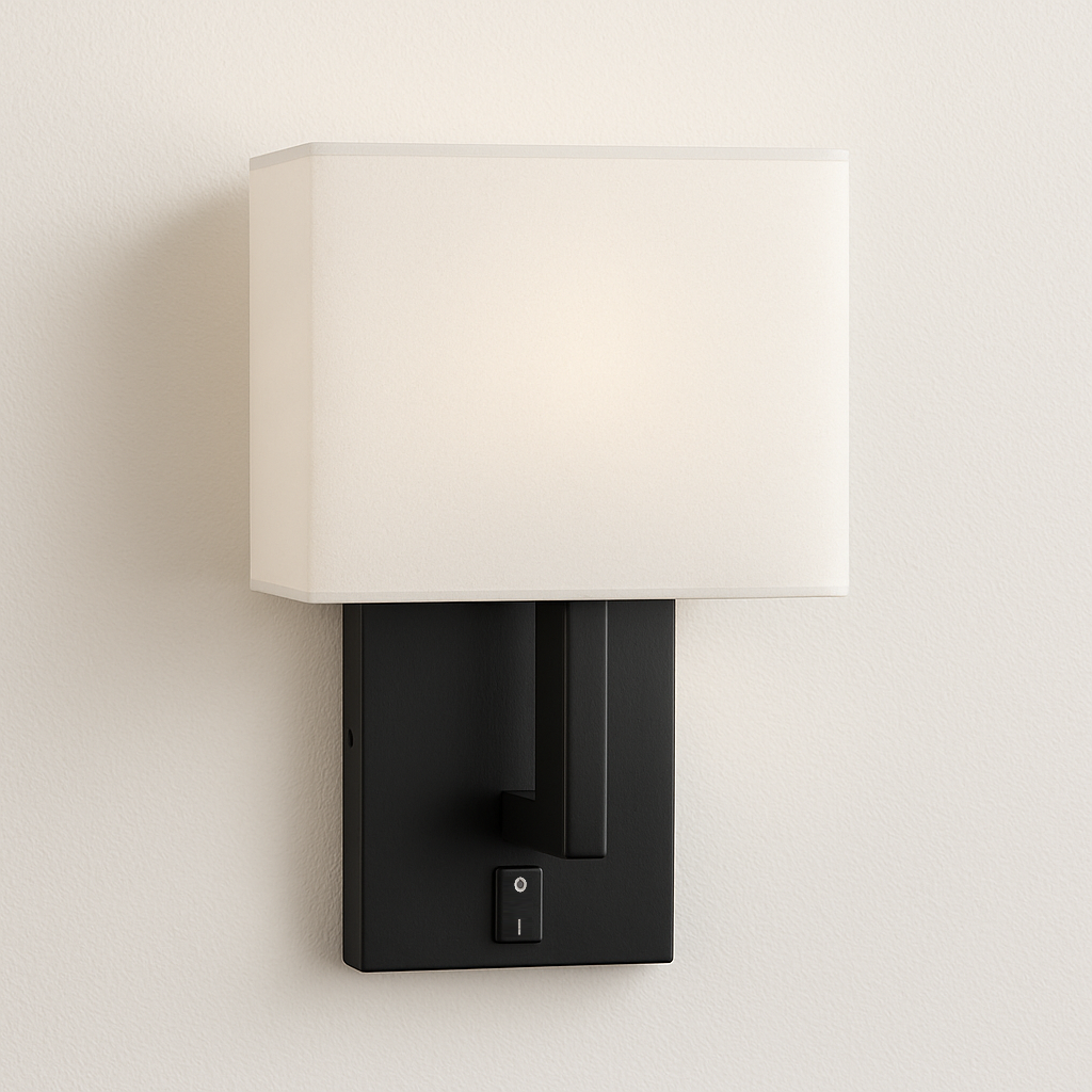 Luminária Arandela Minimalista Metal Tecido Phara