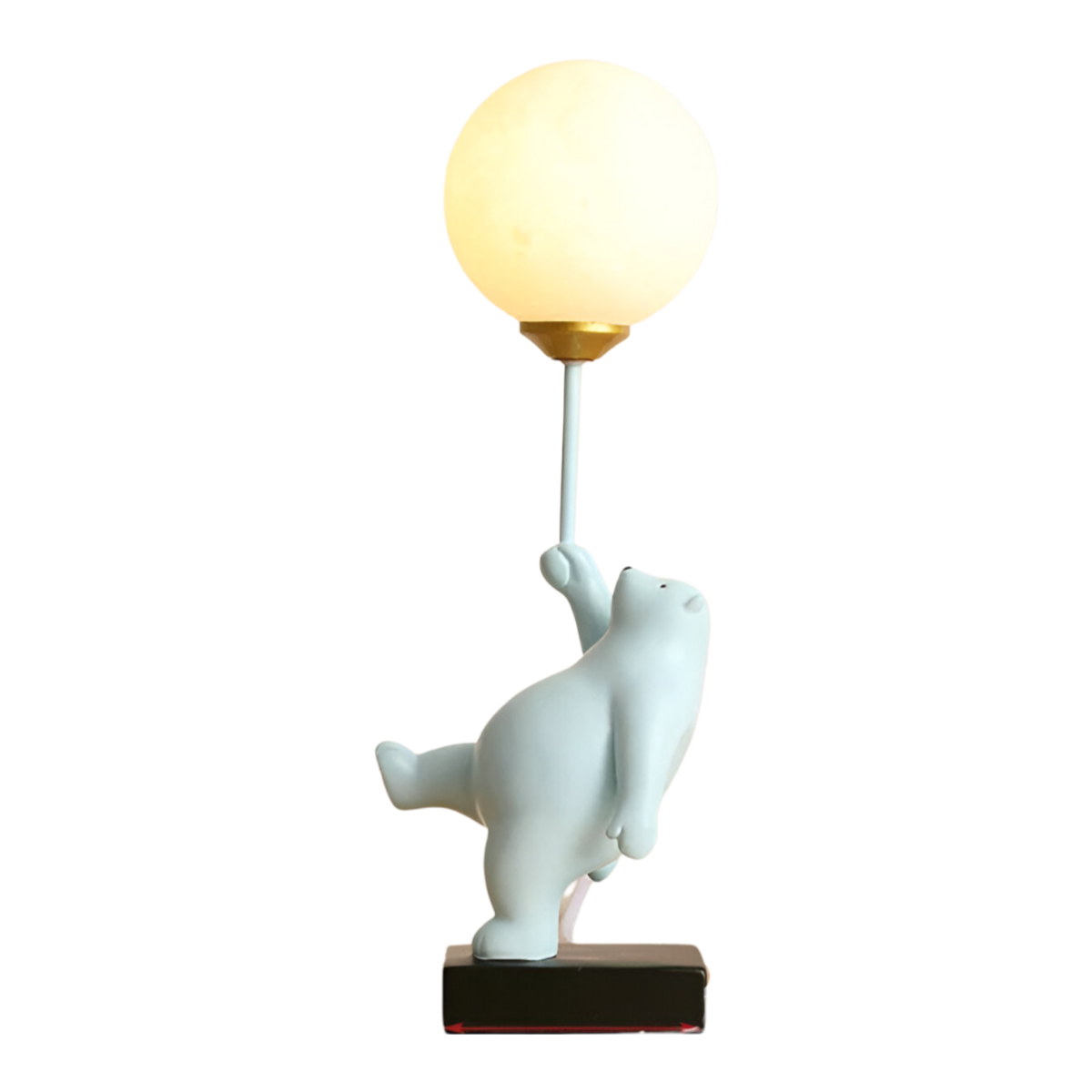 Luminária de Mesa Abajur Moderna Infantil Resina Globo Bear