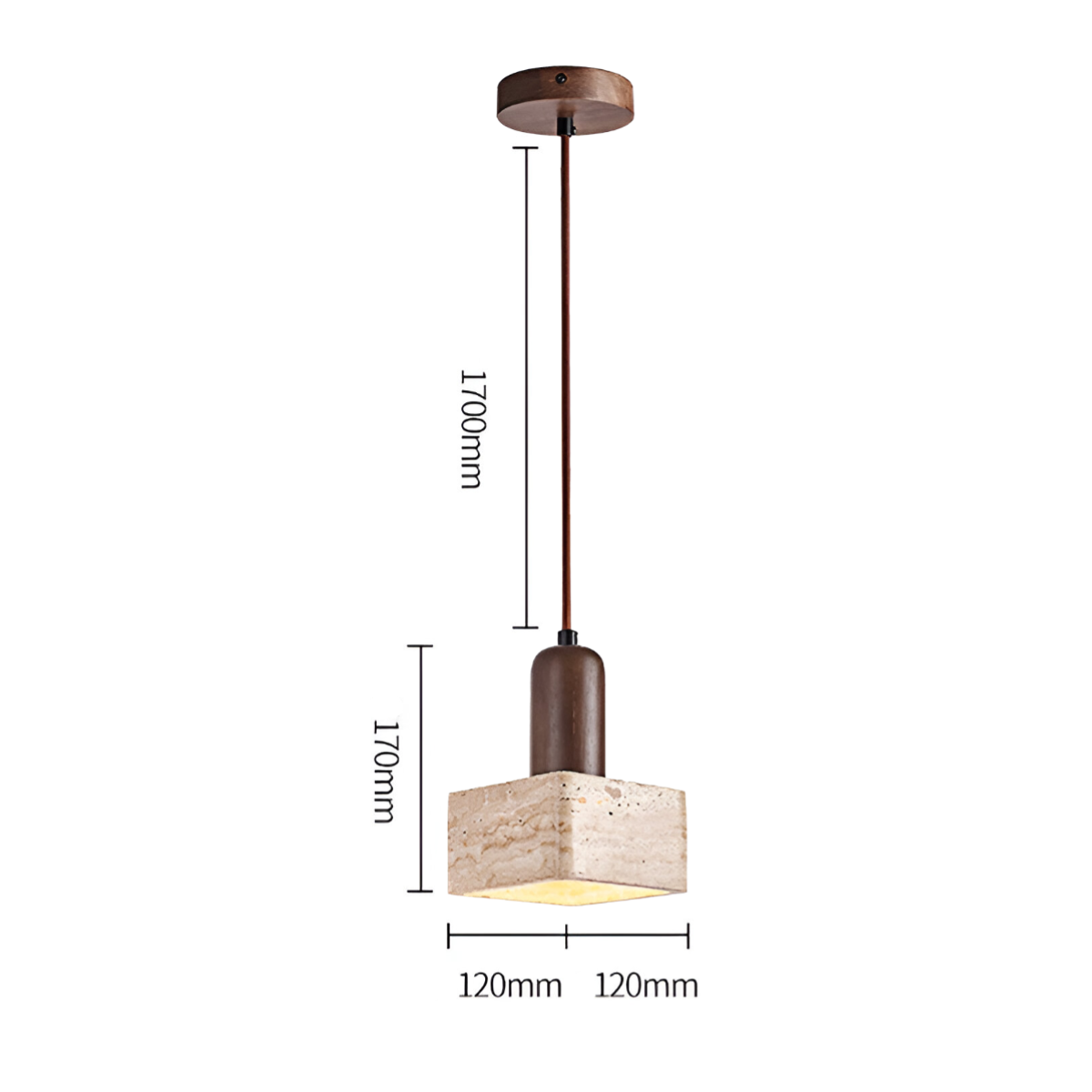 Luminária Pendente Moderna Minimalista Mármore Travertino Gitta