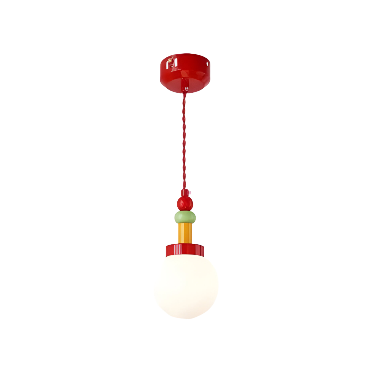  Luminária Pendente Moderna Minimalista Infantil Metal Vidro Ziago