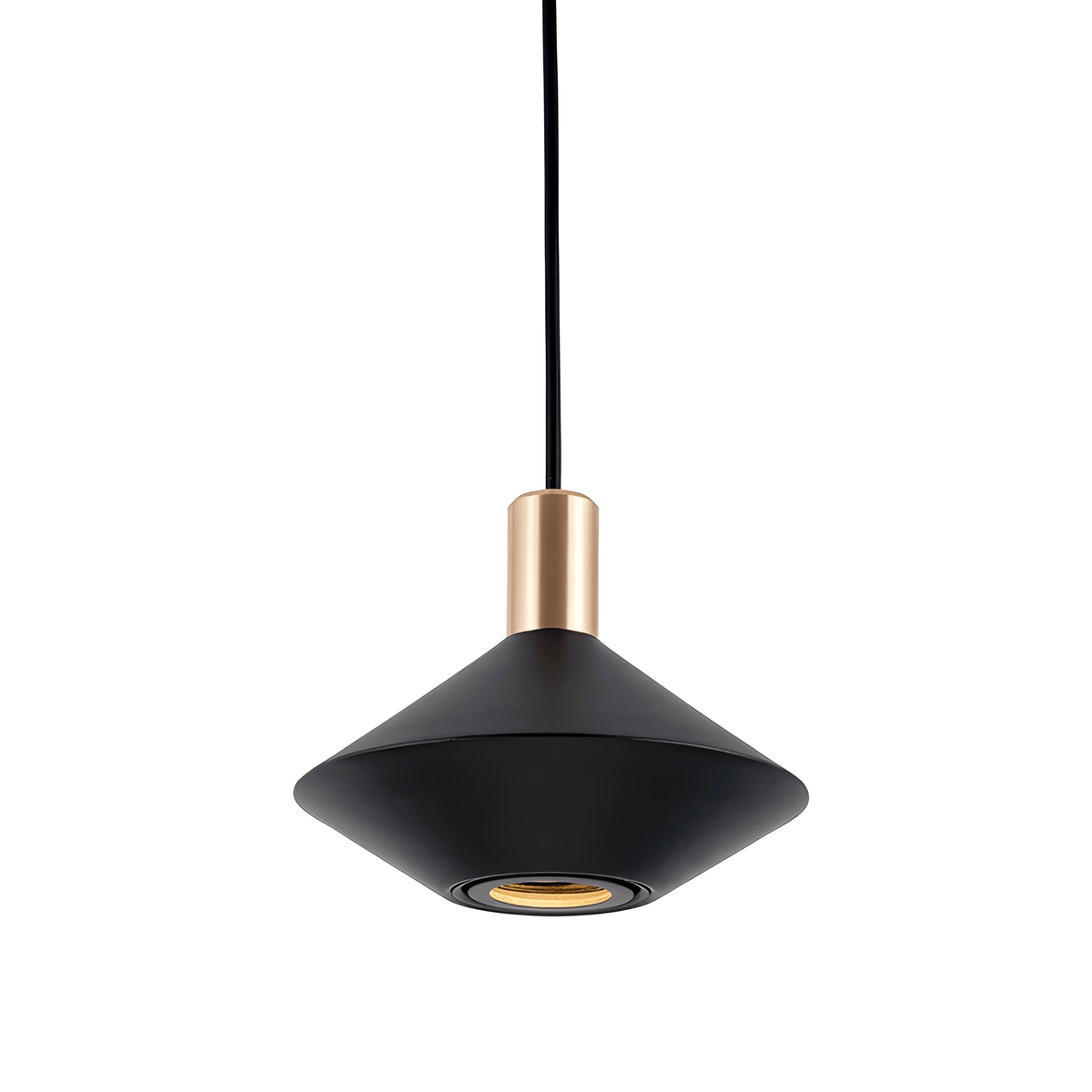 Luminária Pendente Moderna Minimalista Metal LED Lytor - Preto / Ø17x14cm / Branco Quente (3000K)