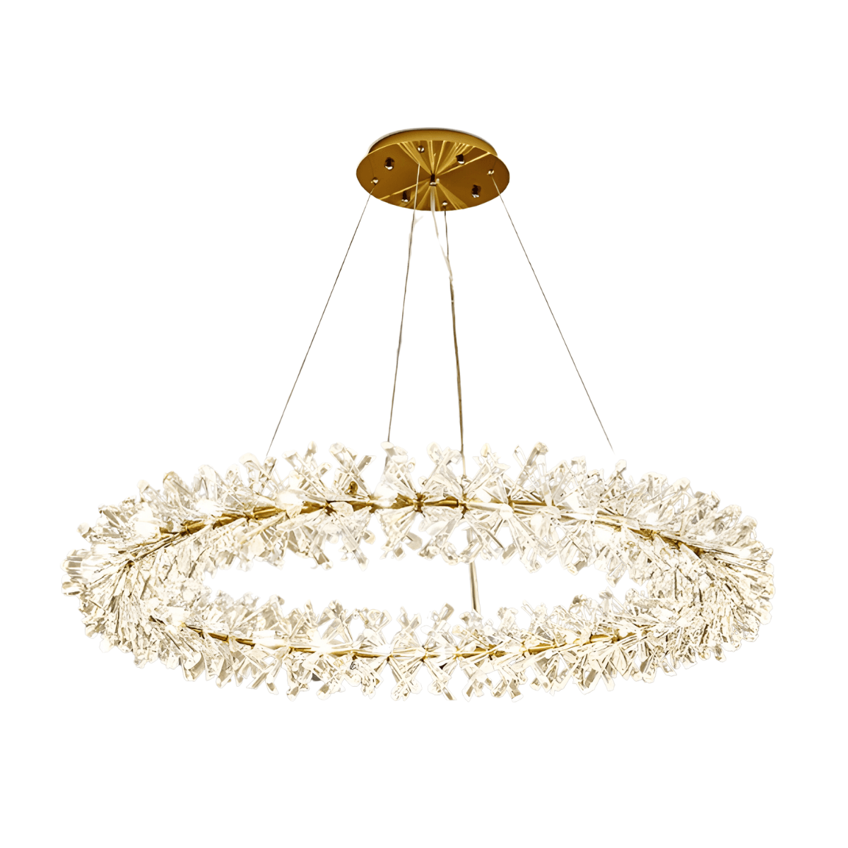 Luminária Pendente Moderna Clássica Cristal Peggy - Ø40cm / Branco Quente (3000K)