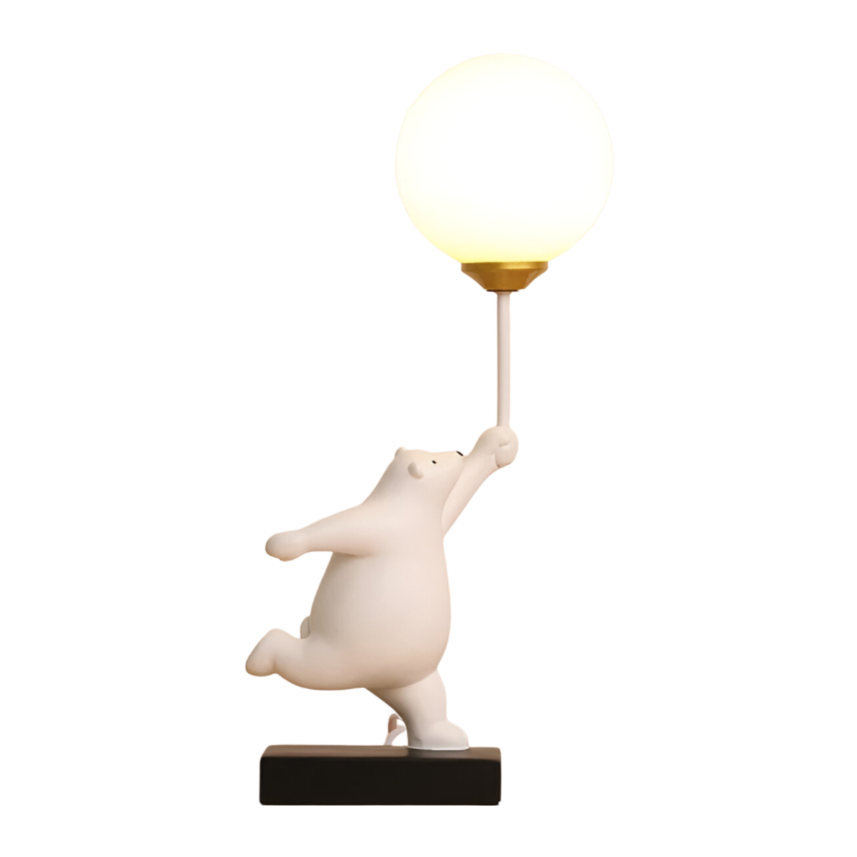 Luminária de Mesa Abajur Moderna Infantil Resina Globo Bear