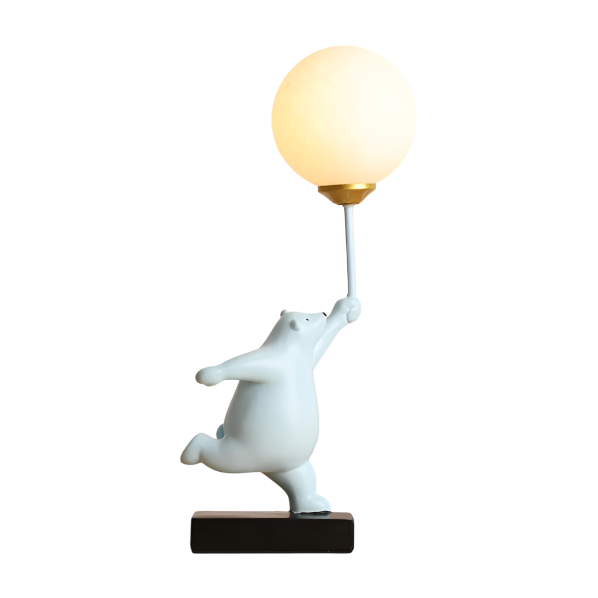 Luminária de Mesa Abajur Moderna Infantil Resina Globo Bear