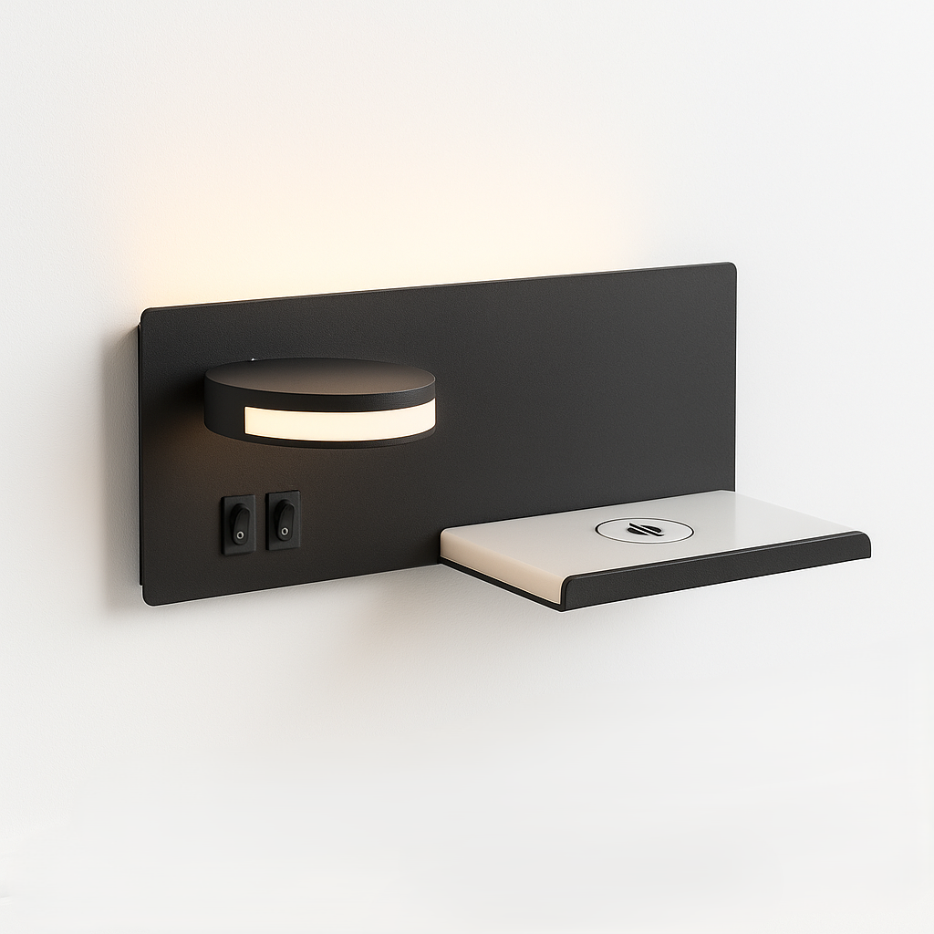 Luminária Arandela Moderna Minimalista USB Carregador Indução Metal LED Tumy