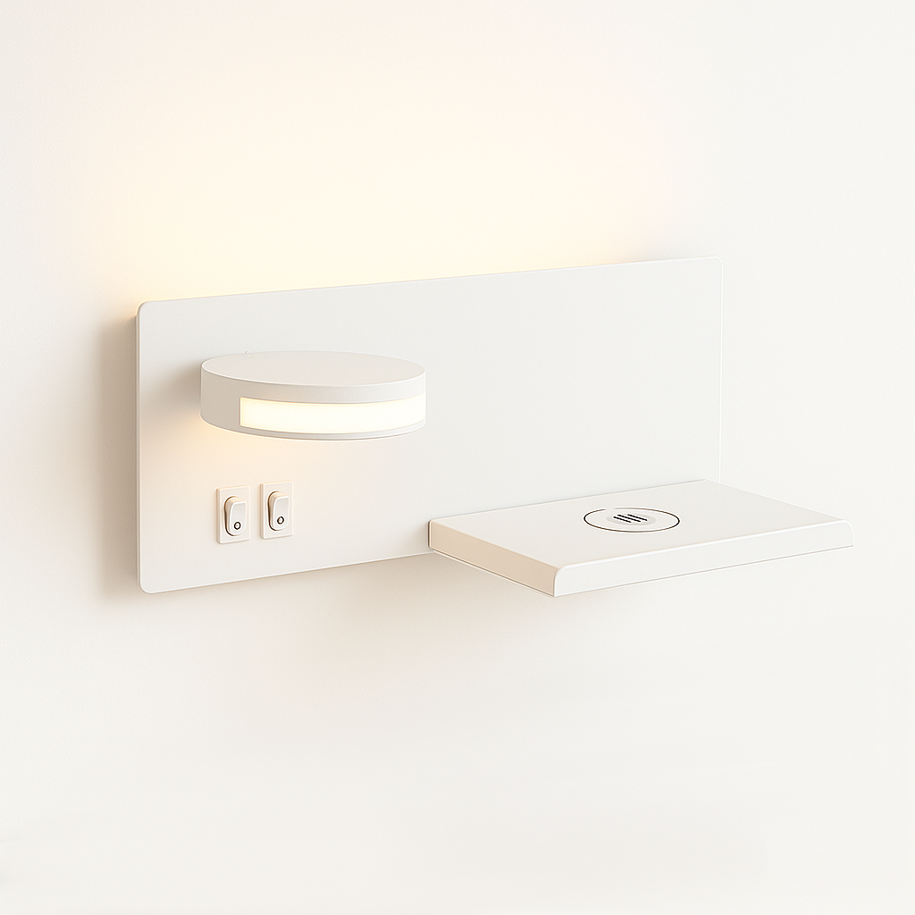 Luminária Arandela Moderna Minimalista USB Carregador Indução Metal LED Tumy