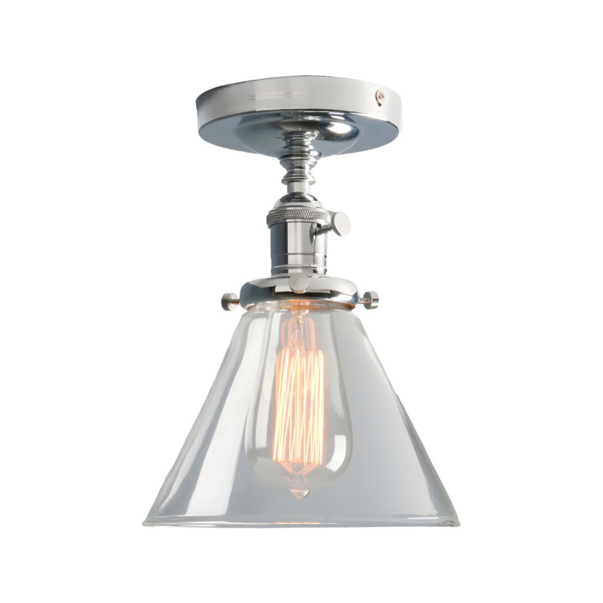 Luminária Plafon Minimalista Metal Vidro Ash