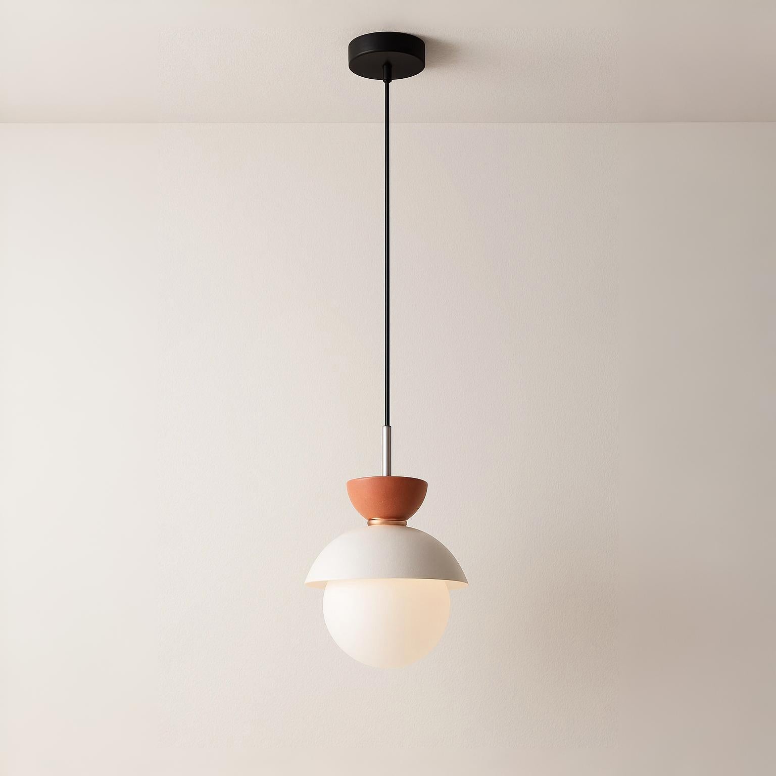 Luminária Pendente Moderna Minimalista Metal Vidro Goele Van