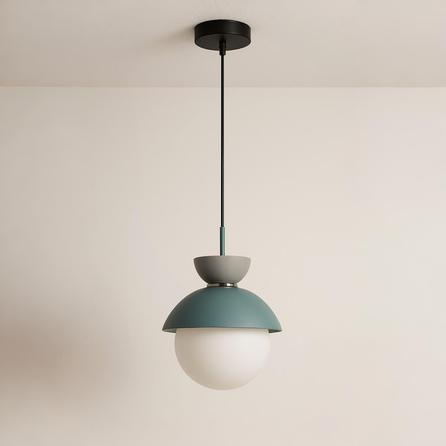 Luminária Pendente Moderna Minimalista Metal Vidro Goele Van