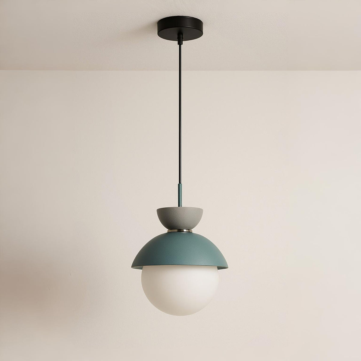 Luminária Pendente Moderna Minimalista Metal Vidro Goele Van