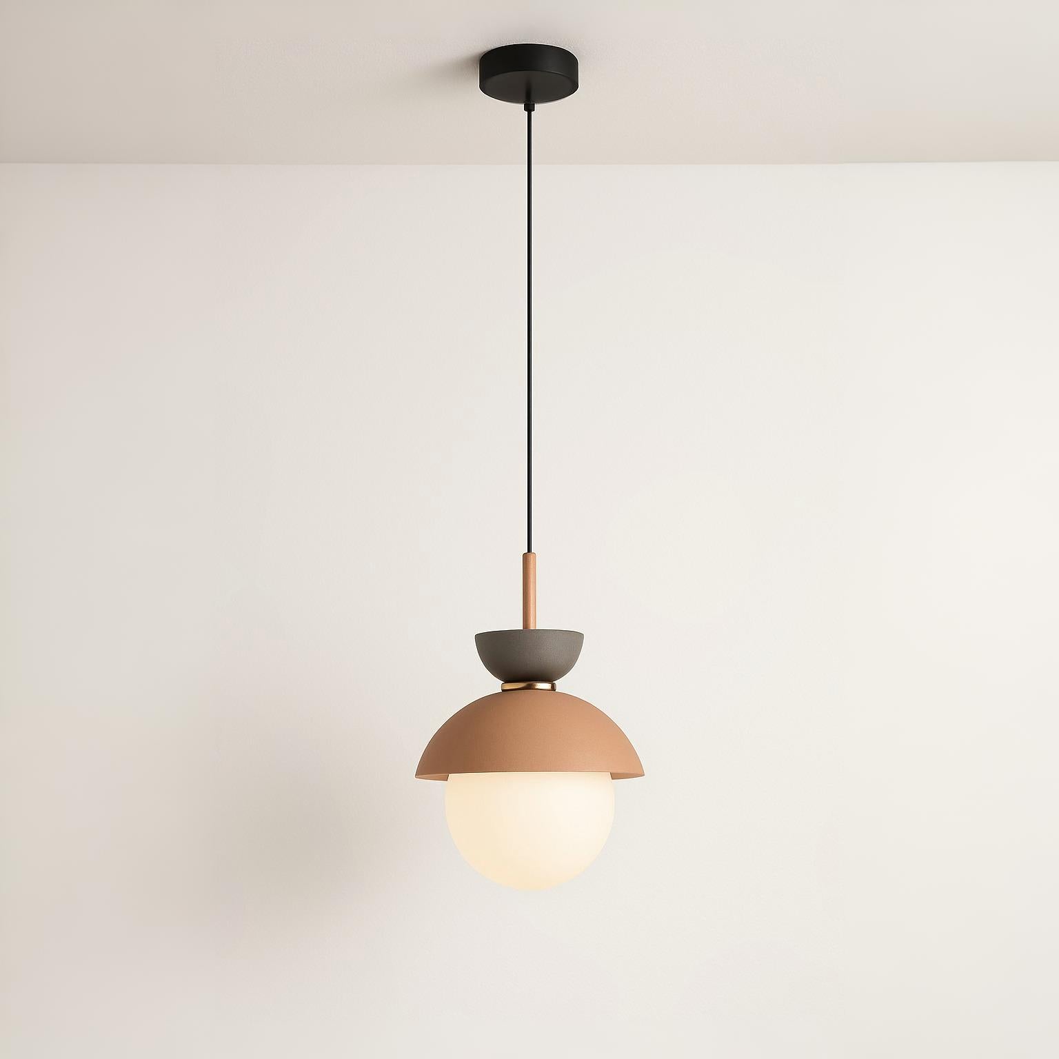 Luminária Pendente Moderna Minimalista Metal Vidro Goele Van