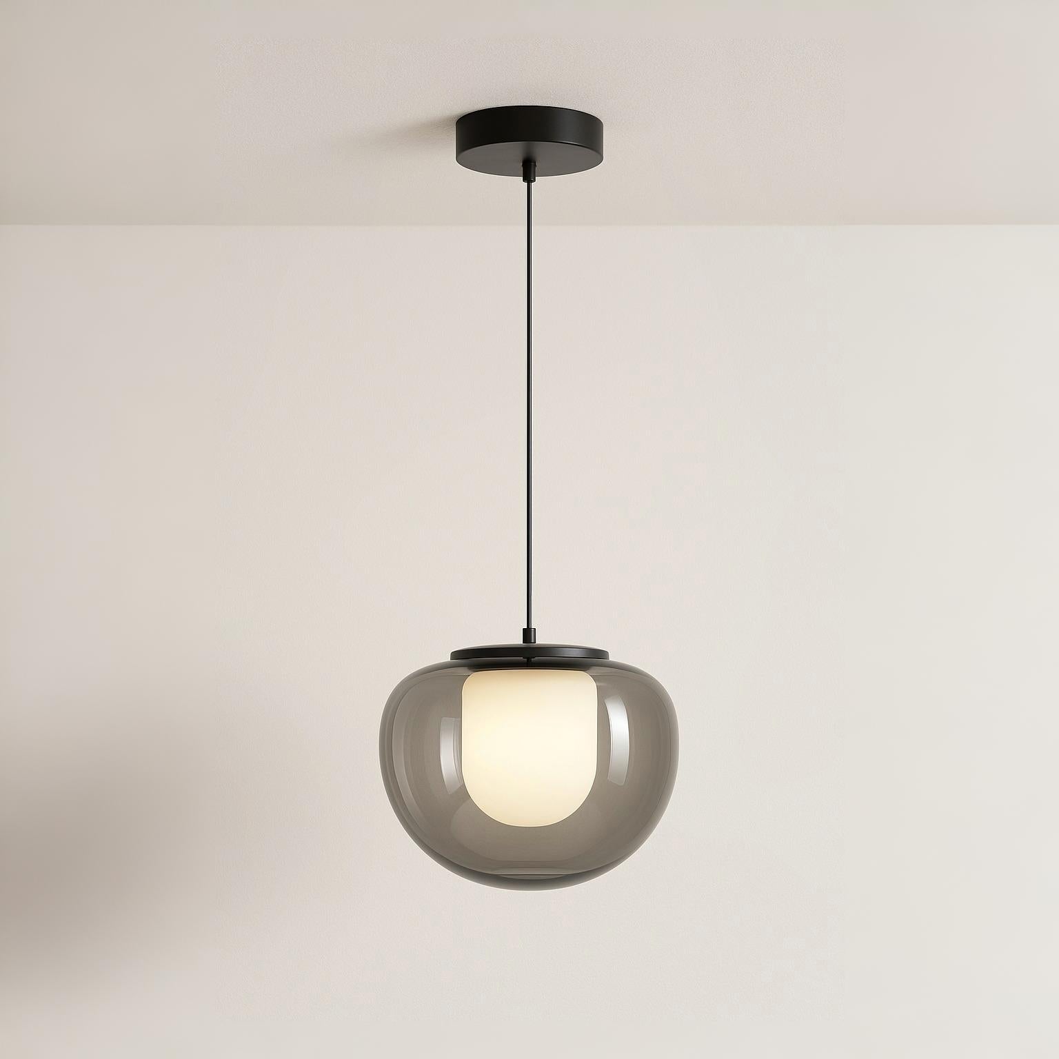 Luminária Pendente Moderna Minimalista Metal Vidro Oris