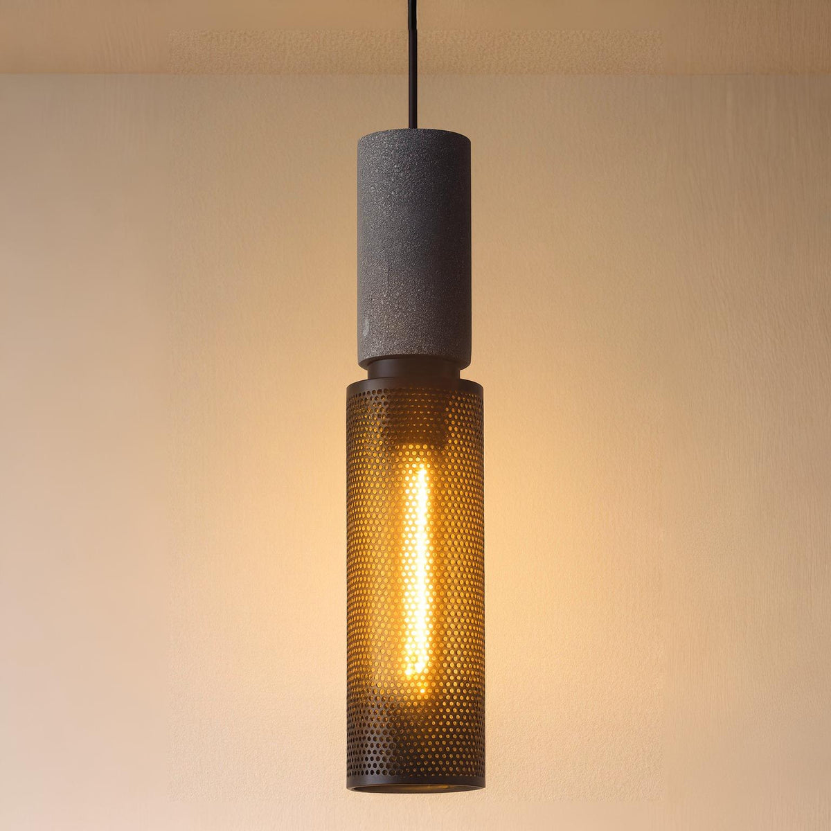 Luminária Pendente Moderna Industrial Metal Granilite Aramado Razzi