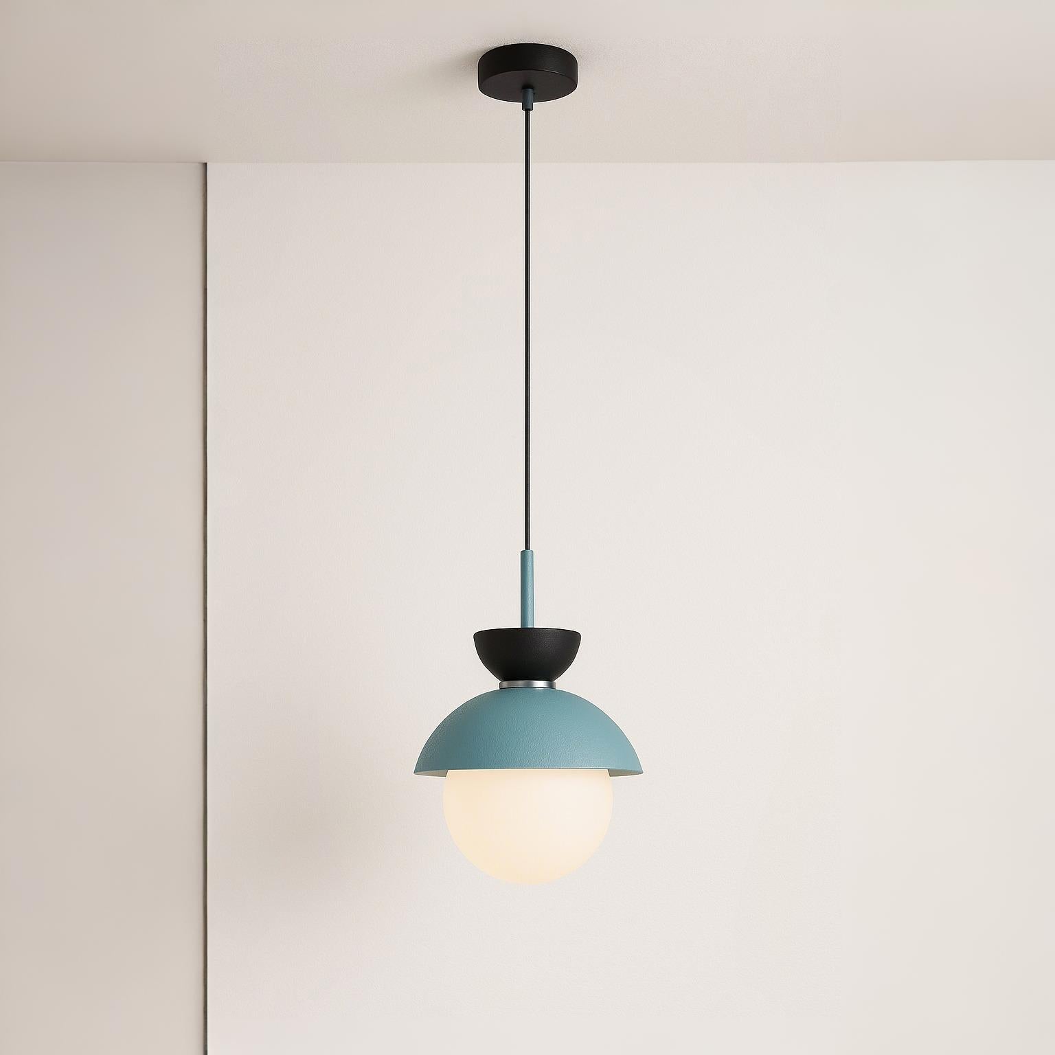 Luminária Pendente Moderna Minimalista Metal Vidro Goele Van