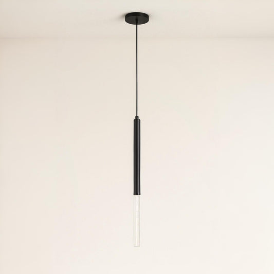 Luminária Pendente Moderna Minimalista Metal Vidro Tubo Sora
