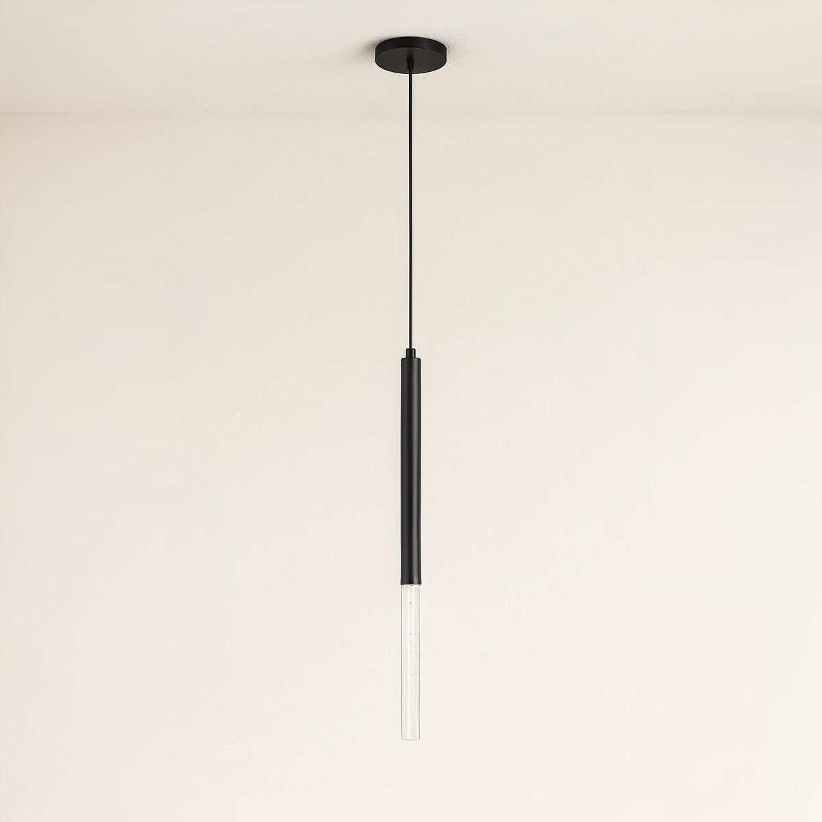 Luminária Pendente Moderna Minimalista Metal Vidro Tubo Sora